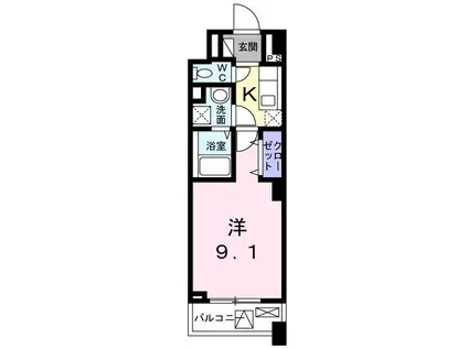 メゾンド・ボナー扇 弐番館(1K/2階)の間取り写真