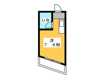 リバーハイツ II(ワンルーム/2階)の間取り写真