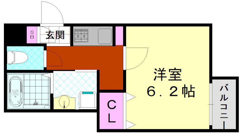 H-MAISON平野本町(1K/3階)の間取り写真