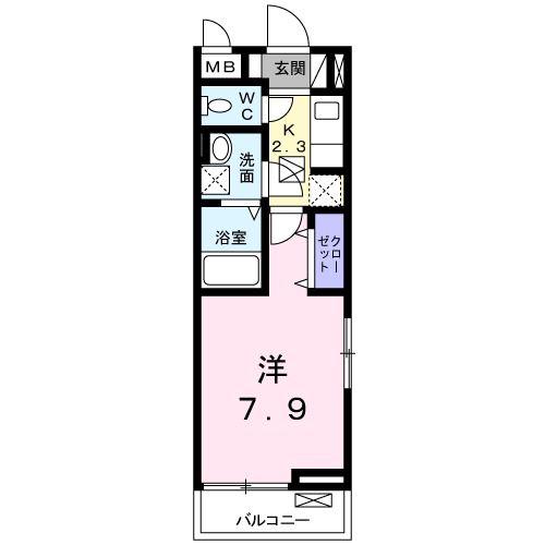 アニメート松葉(1K/1階)の間取り写真