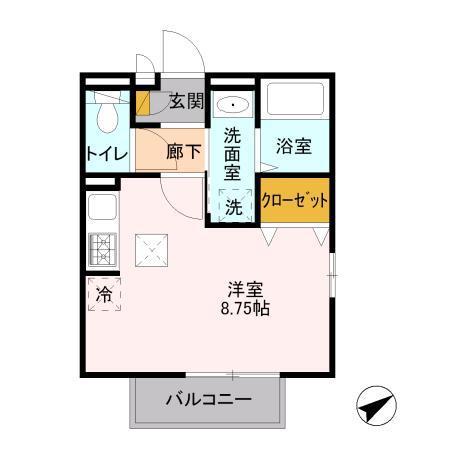 キャトルセゾン(ワンルーム/2階)の間取り写真