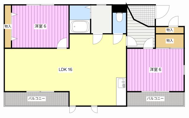 パインヴィレッジ(2LDK/2階)の間取り写真