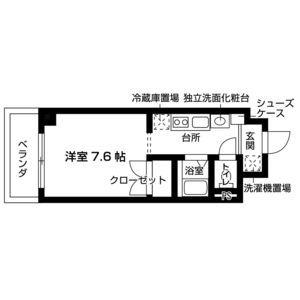 バウスクロス日進竹の山(ワンルーム/4階)の間取り写真