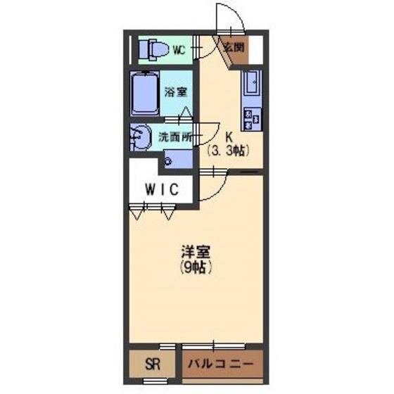 ボラール鞍月(1K/2階)の間取り写真