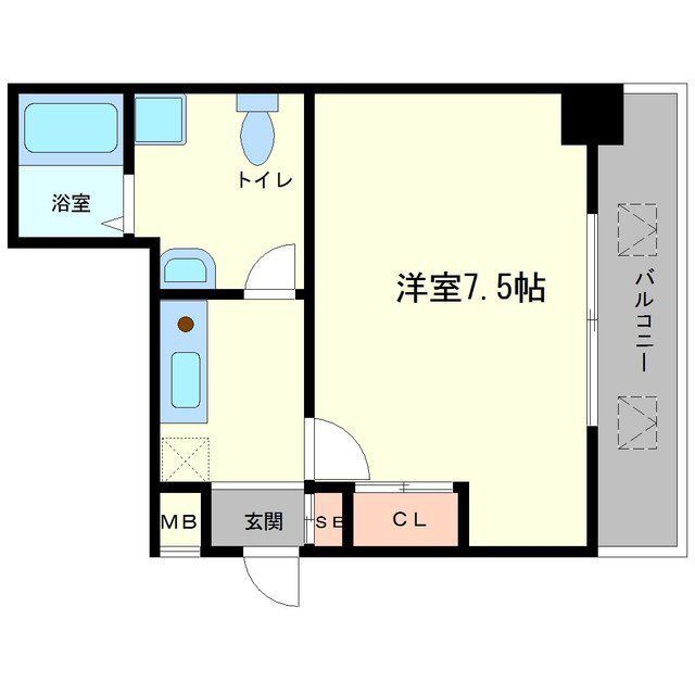 レジデア西本町(1K/10階)の間取り写真