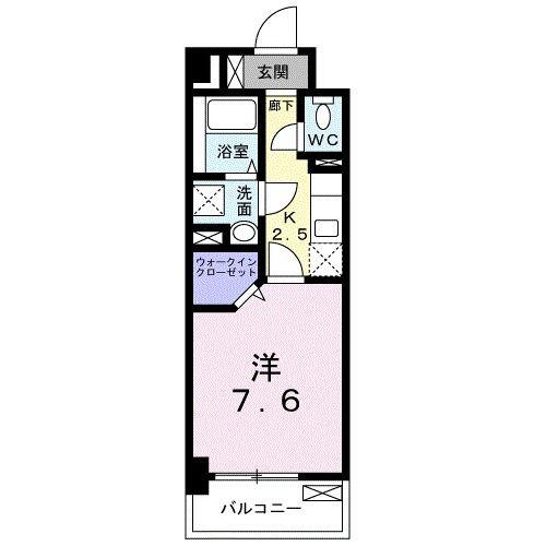 LINO(1K/3階)の間取り写真
