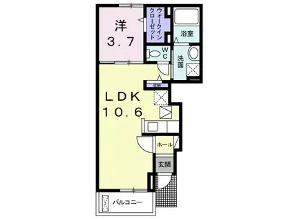 ベル・ブリーズSVI(1LDK/1階)の間取り写真