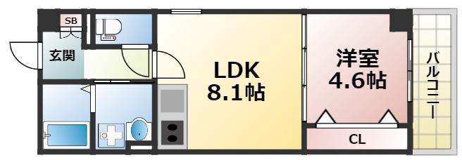 SOAR MORINOMIYA(1LDK/1階)の間取り写真