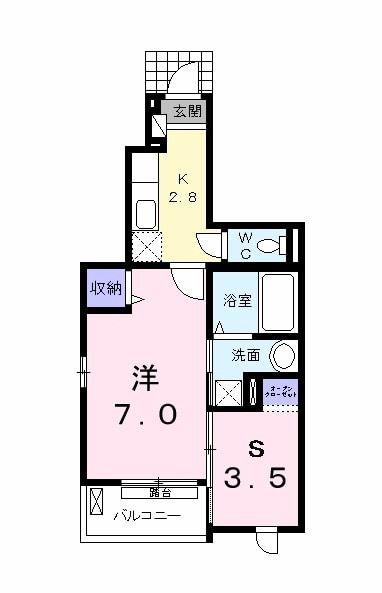 ＪＲ東北本線 矢幅駅 徒歩29分 3階建 築12年(1K/1階)の間取り写真