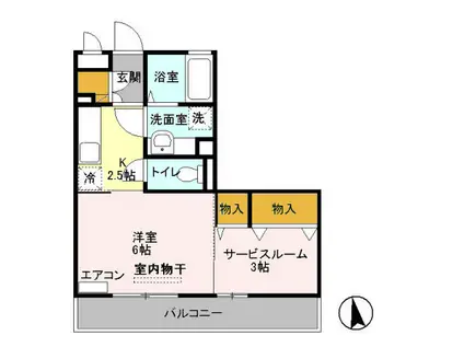 オールベルク 犬塚1丁目(1SK/1階)の間取り写真
