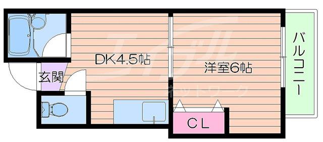 プレアール正雀II(1DK/3階)の間取り写真