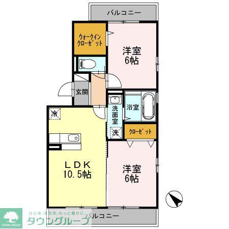 サンフラワーA(2LDK/3階)の間取り写真