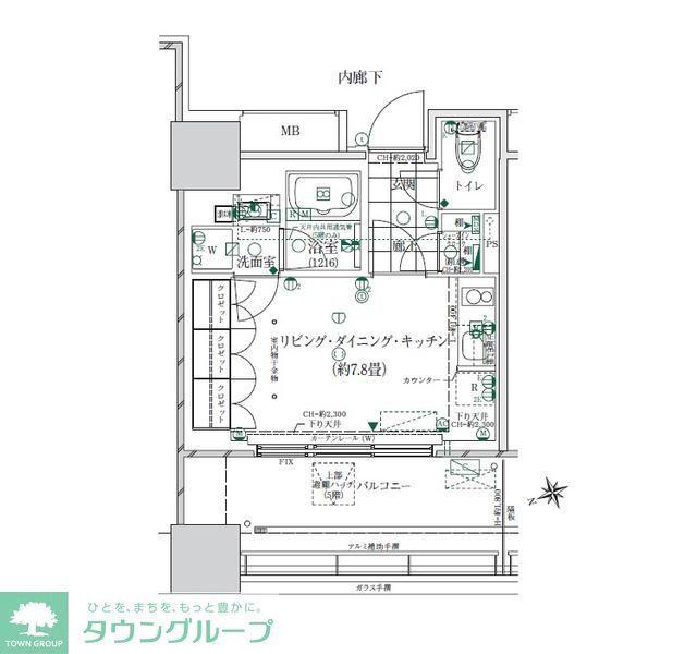 ローレルタワールネ浜松町(ワンルーム/4階)の間取り写真