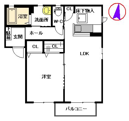 メゾンY(1LDK/1階)の間取り写真