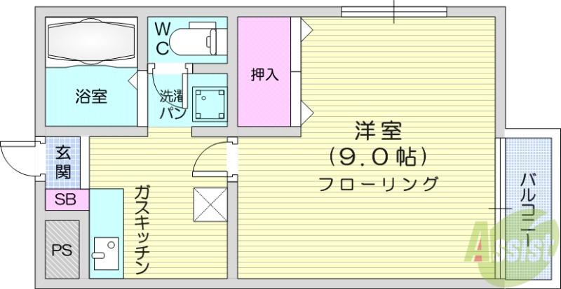 STAY ニュータイプ(1K/2階)の間取り写真