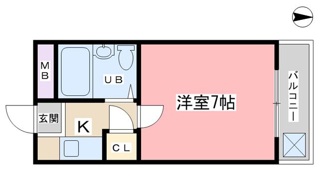 プラモーションアベニュー(1K/2階)の間取り写真