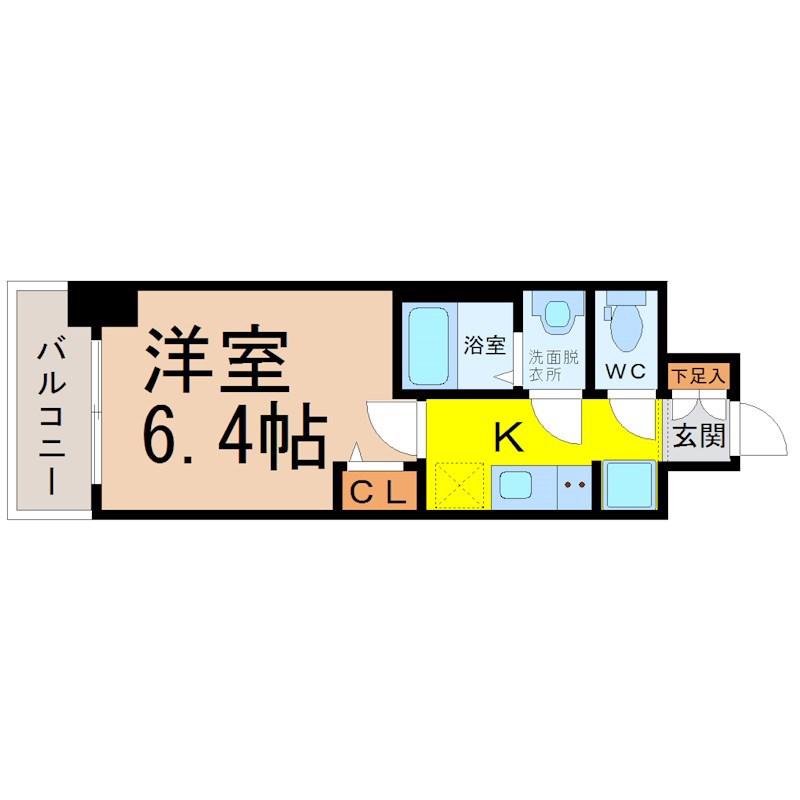 アステリ鶴舞ディオ(1K/11階)の間取り写真