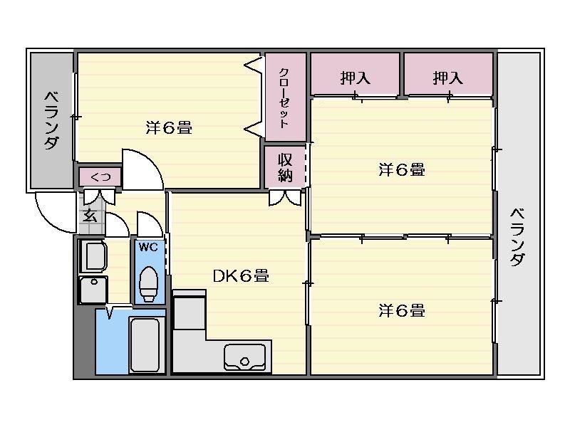 フローレンス吉野II(3DK/3階)の間取り写真