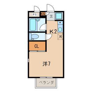 AVENUE1番館(ワンルーム/2階)の間取り写真