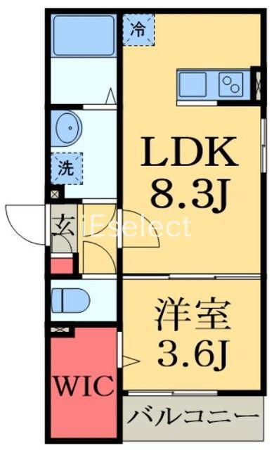 ウィステリア蘇我(1LDK/3階)の間取り写真