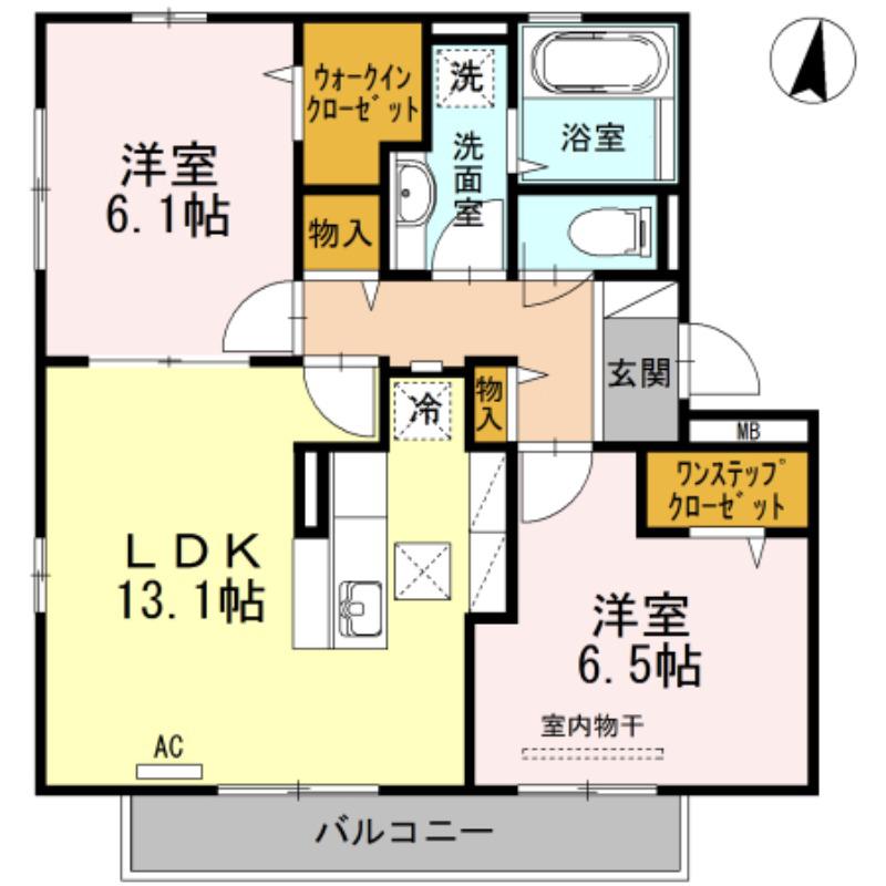 パールハイム柏木(2LDK/1階)の間取り写真