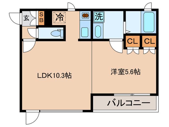MEGURO POINT(1LDK/2階)の間取り写真