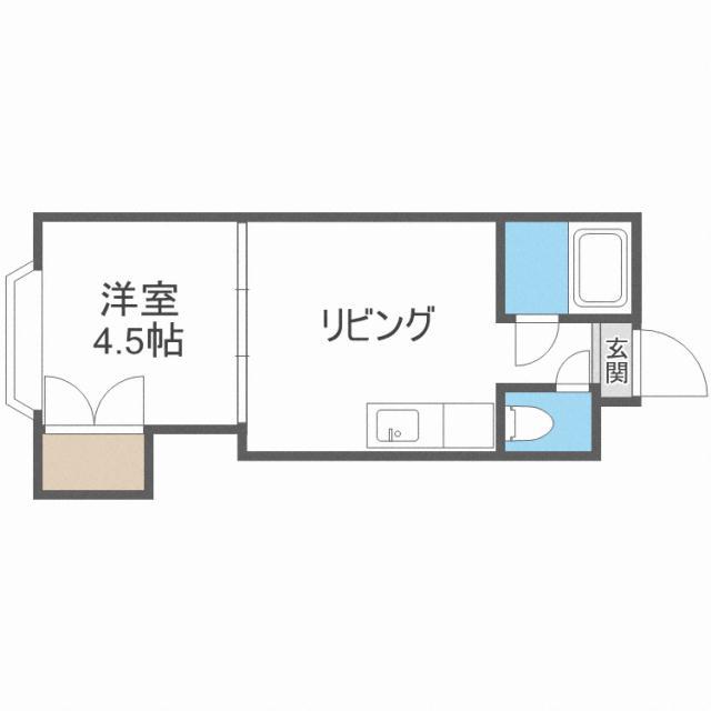 藤井ビル北10条(1DK/2階)の間取り写真