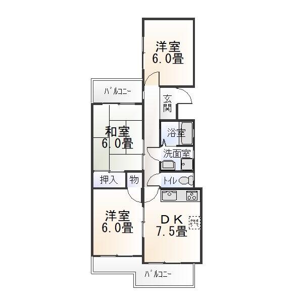 PYXIS(3DK/2階)の間取り写真