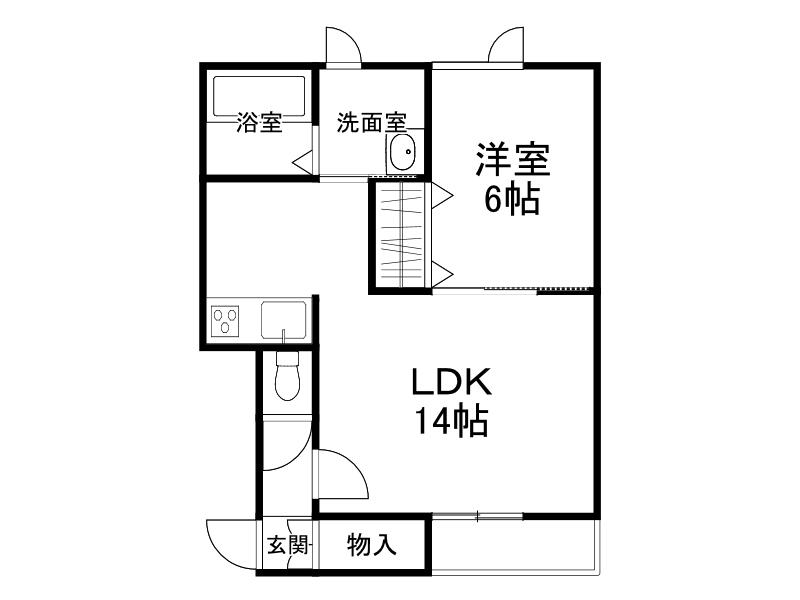 ＪＲ根室本線 帯広駅 徒歩33分 3階建 築13年(1LDK/2階)の間取り写真