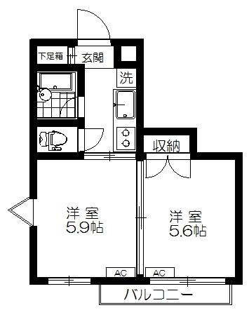 エクセル上井草(2K/3階)の間取り写真