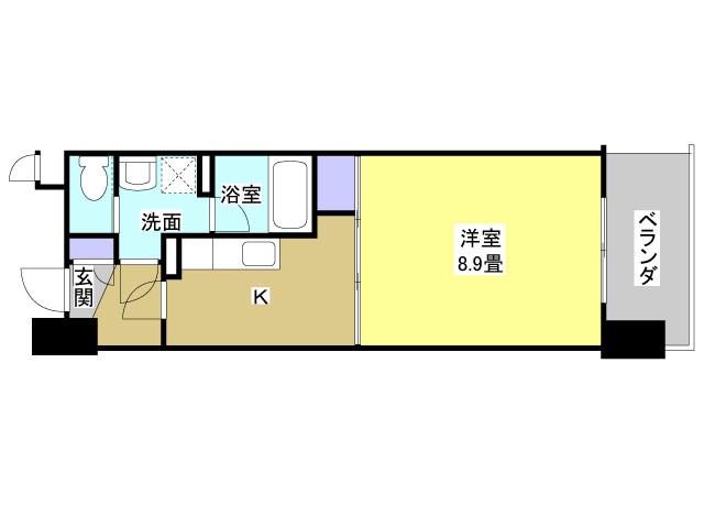 エクシード田町(1K/6階)の間取り写真