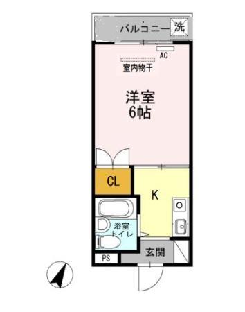 ハイタウン学芸大学(1K/1階)の間取り写真