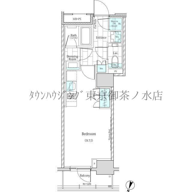 ザ・パークワンズ神田(ワンルーム/4階)の間取り写真