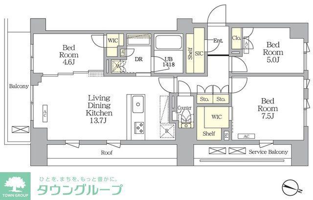 AIFLAT明大前(3LDK/3階)の間取り写真