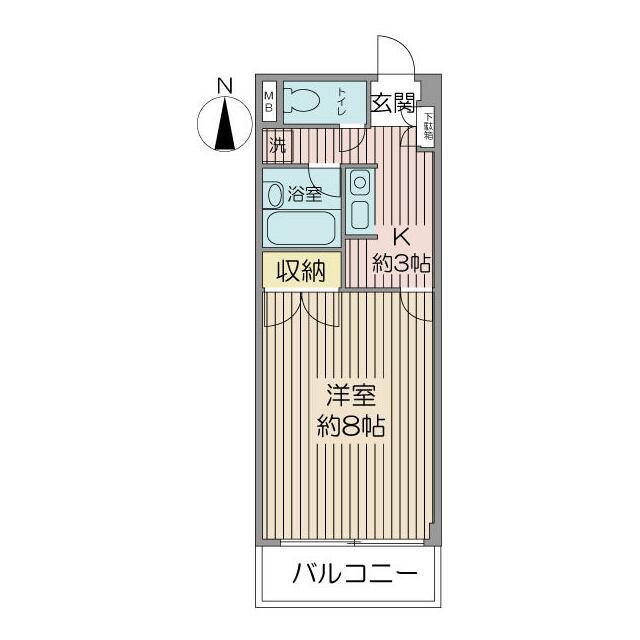 YMO駒沢(1K/2階)の間取り写真