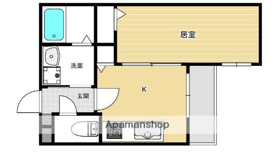 COMFORT藤崎(1K/2階)の間取り写真