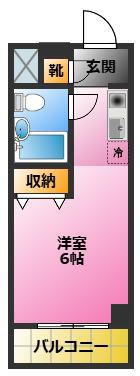 スカイコート新丸子(ワンルーム/3階)の間取り写真