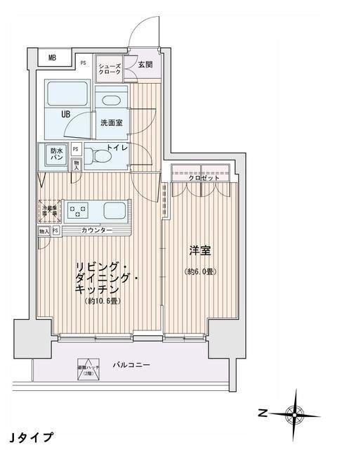 エスティメゾン錦糸町2(1LDK/8階)の間取り写真