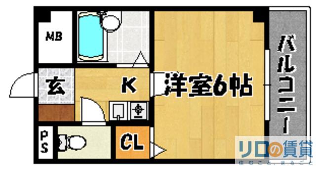 エクセレント上新 ラルク(1K/3階)の間取り写真