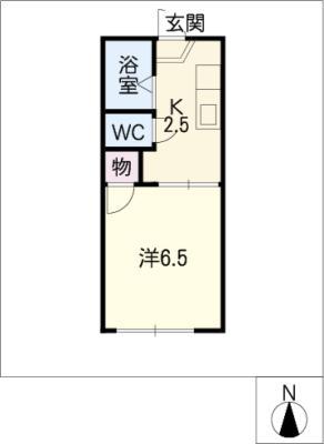 ハピネス千代7(1K/2階)の間取り写真