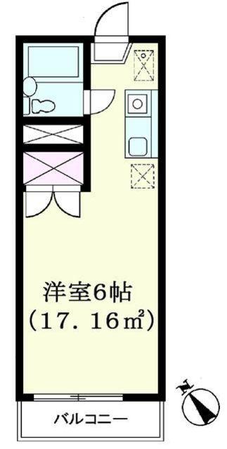 AILE羽沢(1K/4階)の間取り写真