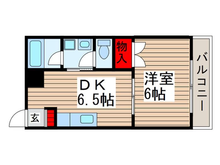 グランドール亜梨(1DK/1階)の間取り写真
