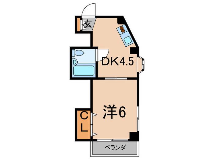 コーポ松井(1DK/3階)の間取り写真