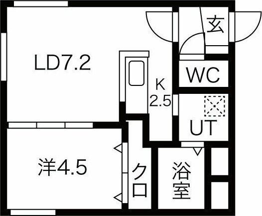 7TH REGAL琴似(1LDK/1階)の間取り写真
