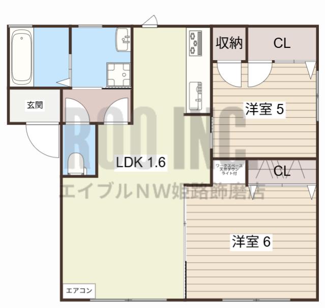 バリュージュ龍野(2LDK/1階)の間取り写真