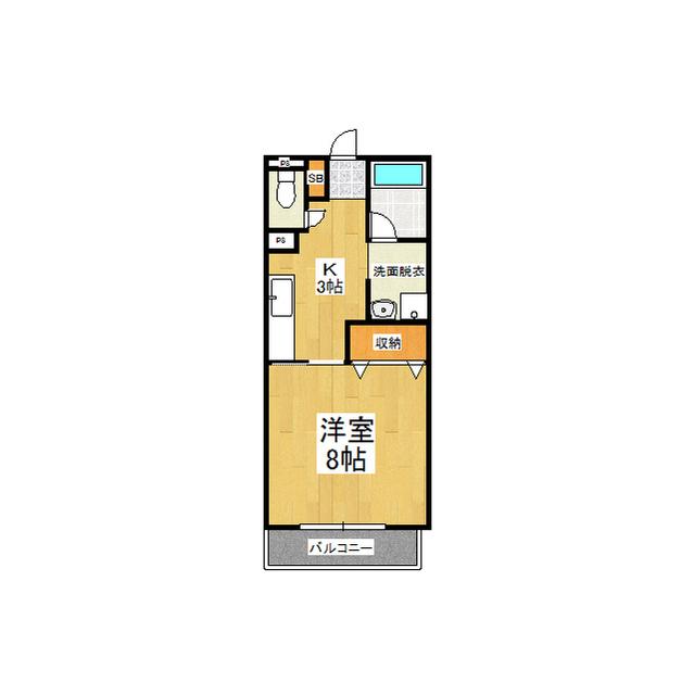 千歳橋ビル(1K/6階)の間取り写真