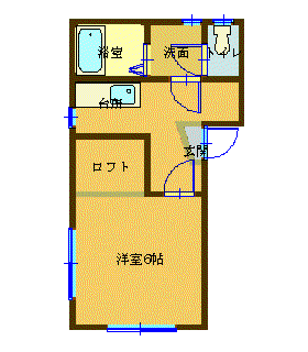 さくら荘(1K/1階)の間取り写真