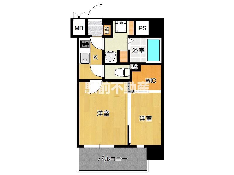 ネストピア東比恵駅前IV(2K/4階)の間取り写真