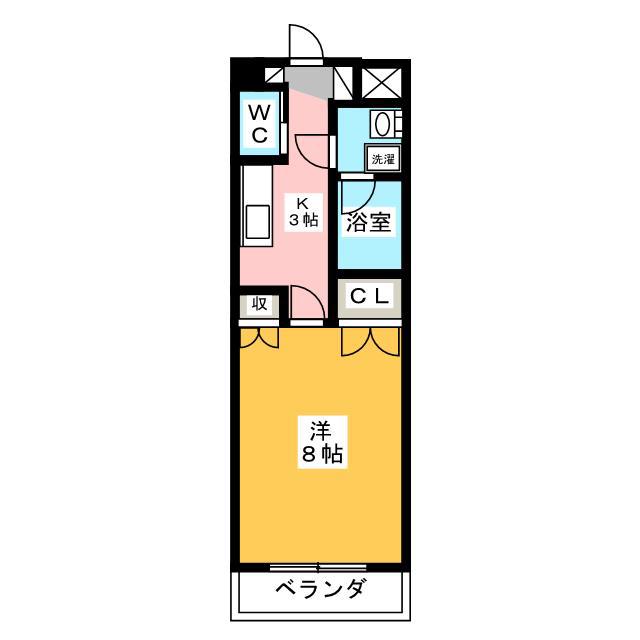 サンヒルズホリノウチ(1K/2階)の間取り写真