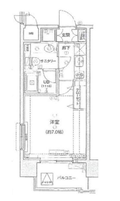 アクロス新宿(1K/8階)の間取り写真